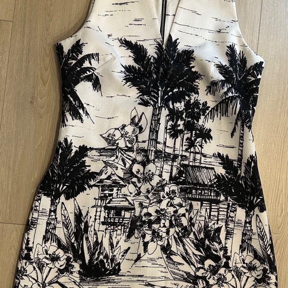 Gabby Skye Women's A-Line Black White Printed Sleeveless Dress Size 12 - Picture 3 of 8